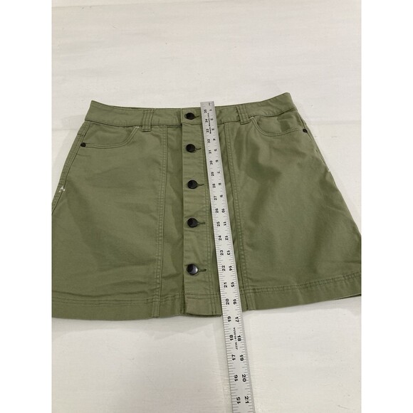 Stio Skirt Women’s 10 Green Ralston Canvas Mini Button Front Casual Outdoor - Picture 7 of 7